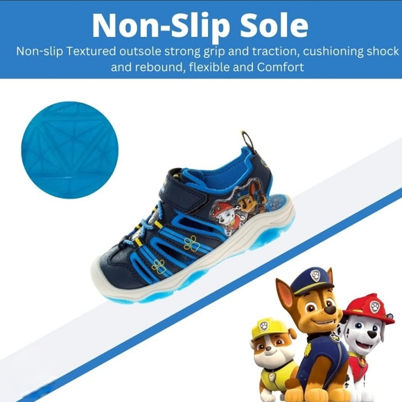 Nickelodeon Paw Patrol Sandals LED Light UP Chase Marshall Closed Toe Water Shoe - Picture 11 of 13